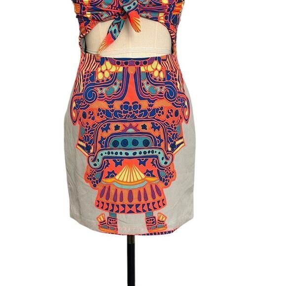Mara Hoffman Neon Aztec Strapless Mini Cocktail Dress | Size 6 - Picture 8 of 10
